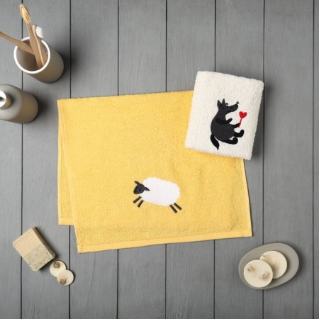 Title of towels "Lovely Animals" 35x60 cm-2 pcs, 100% cotton, 350 g/m2-1
