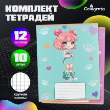 A set of notebooks of 10 pieces, 12 sheets in a large Calligrata ANime 013 Calligrata, cover coated paper, VD-LK, OFSET block, 5 types of 2 pieces
