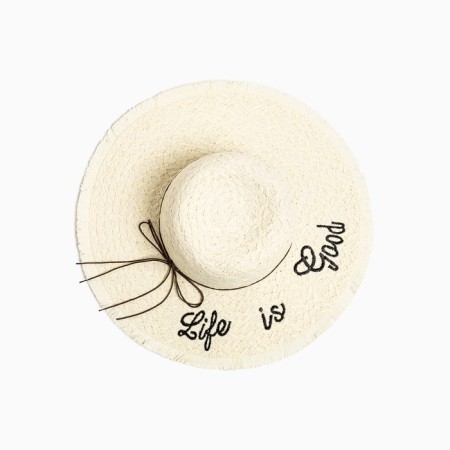 Women's hat "Life is good", size 54-56, white color-3