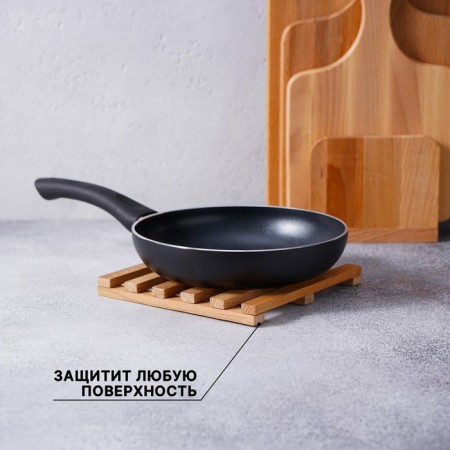 Hot stand, grille, array of beech, 18 × 18 × 2 cm-3