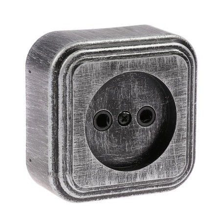 Rosette "Elect" Ra 16-131-hour, 16 A, 250 V, single, open, without salary, black under silver