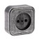 Rosette "Elect" Ra 16-131-hour, 16 A, 250 V, single, open, without salary, black under silver