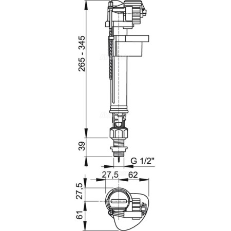 Inlet to the toilet mechanism Alcaplast a17-1/2 ", with a lower eyeliner-1