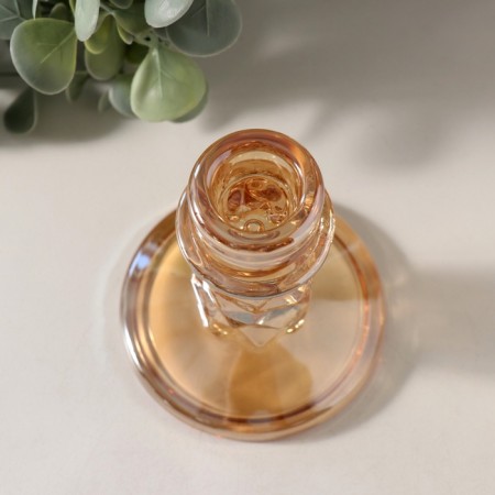 Glass of glass per 1 candle "ice" caramel d = 2 cm 8x8x10 cm-1