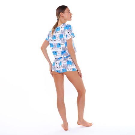 Female home set (T -shirt/shorts), blue color, size 46 (m)-3