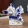 Souvenir Ceramics "Games Slonets" Blue with gold 10x6x10.2 cm