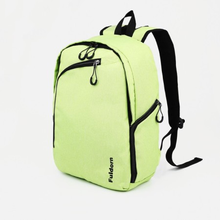 Young backpack from the textiles on lightning, Fulldorn, 3 pockets, green color