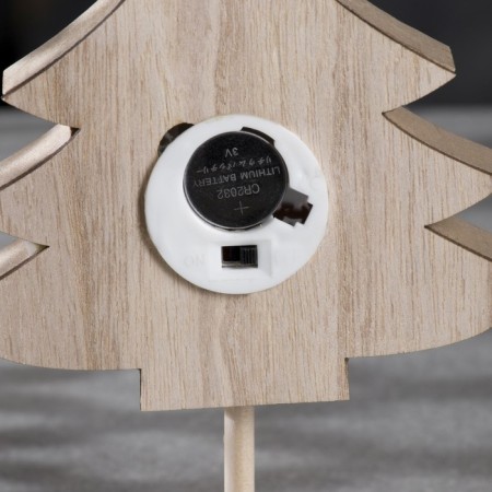 LED figure "Christmas tree" 11.5 × 16 × 5 cm, wood, CR2032 batteries, glow warm white-2