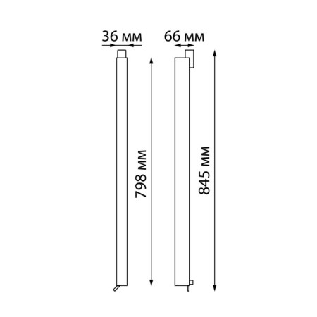 Snow -shaped single -phase three -core LED Novotech. ITER, 40W, LED, 66x845x36 mm, white color-1
