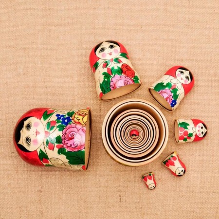 Rimma nesting doll, red scarf, 7 puppet, 20-22cm-3