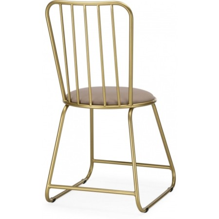 Stol on a metal frame lyrion metal/velor, gold/beige 44x52x86 cm-3