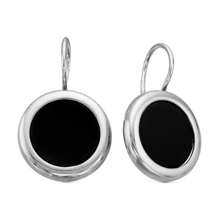 Earrings "Agate Black", echoing with oxidation