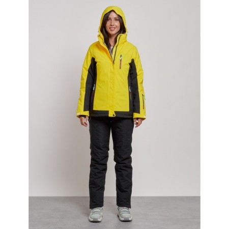 Ski costume female winter, size 46, yellow color-4
