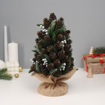 Artificial Christmas tree with cones "Winter Magic" desktop, in a bag, 30x16 cm