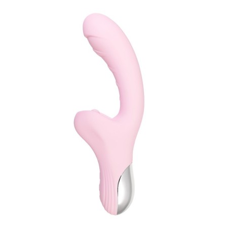 Vibro -roller with a caressing tongue Jos Orali, 22 cm, silicone, pink color-6