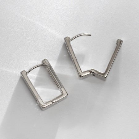 Серьги со стразами XUPING прямоугольник таинства, цвет белый в серебре-1