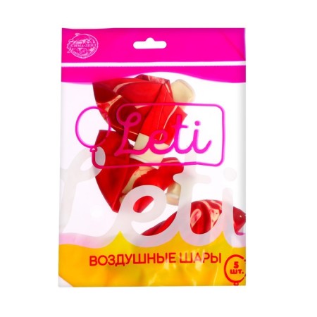 Latex ball 12 "" Agat Red ", set of 5 pcs.-3
