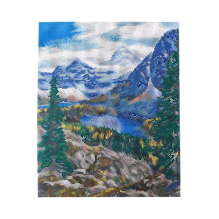 Diamond mosaic with a complete filling on the subframe "Lake in the mountains", 40 x 50 cm,-2