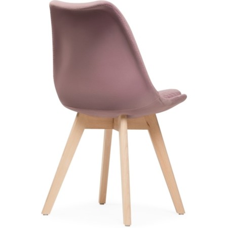 Wooden stool Bonuss array of beech/velor, natural/Light Purple 50x56x84 cm-3