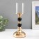 Climber Metal, glass for 1 candle "Black balls" black with gold 30x10x10 cm