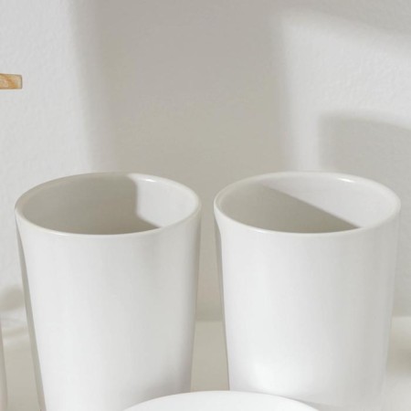 A set of accessories for the Eco bathroom, 4 items (soap dish, soap dispenser, 2 glasses), white color-2