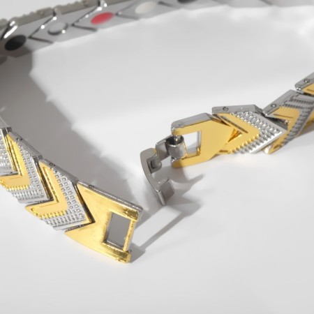 Bracelet men's “chain” of ticks, color silver-gold, 21 cm-3