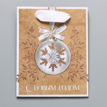 Craft vertical “Gold” package, S 12 x 15 x 5.5 cm, New Year-5