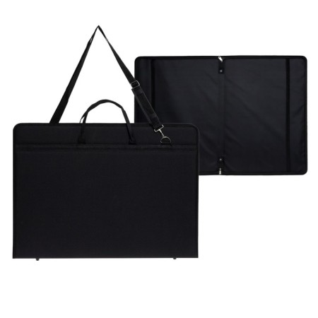 Folder for drawings and drawings for artists A2, 650 x 450 x 40 mm, with handles, textile, "inspiration" 1B2, black