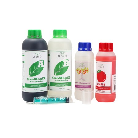 Fertilizer for Grobro Hydroponics Grobro set Gromagix Basic Pack, 1000ml