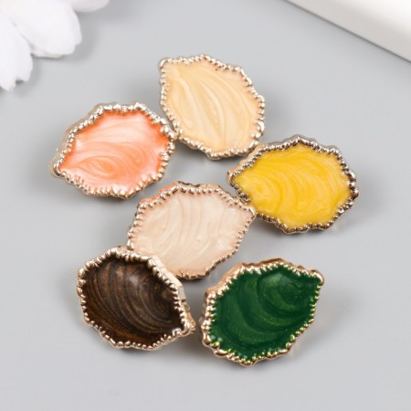 Button plastic for creativity "Stone leaf" mix 2.5x1.9x0.9 cm