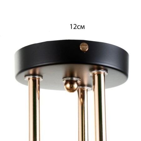 Svetogor chandelier "Love" 3x60W E27 Black/gold 50x50x23cm-4