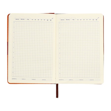 Organizer, A5, 128 sheets, cage, cover of leatherette, with a knife, "patterns", brown-11