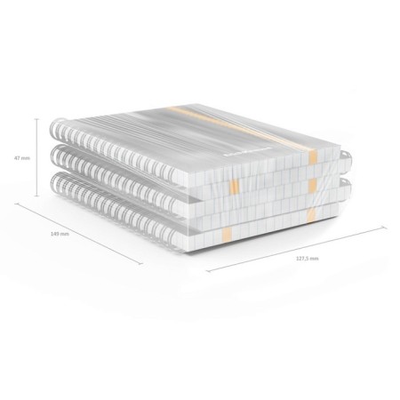 Notebook A6 (120 x 146 mm), 80 sheets in a cage on the crest Erichkrause "Accent", plastic cover, elastic band, OFSET BOLK, Belility 100%, mix-7