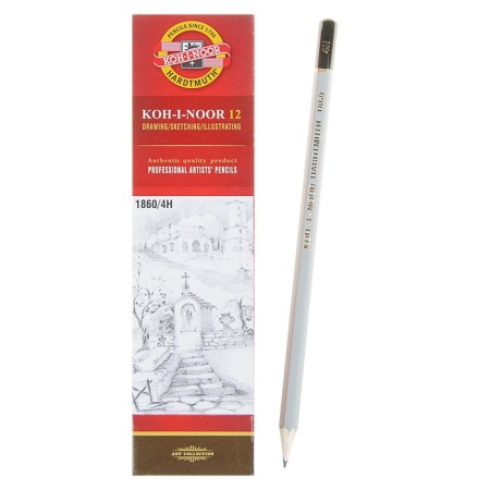 Chernographic pencil Koh-I-Noor 1860 4H Gold Star, Professional