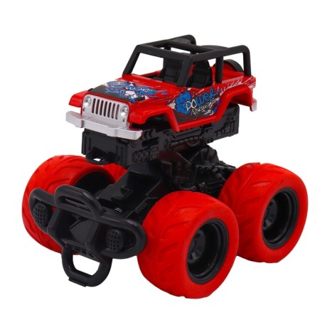 Friction Funky Toys "Safari" machine, with crash effect, 4x4, red color
