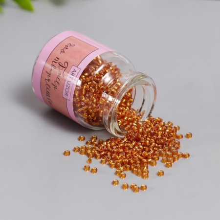 12/0 round beads in the bottle "Bronze-brown" transparent-color 20 g-1