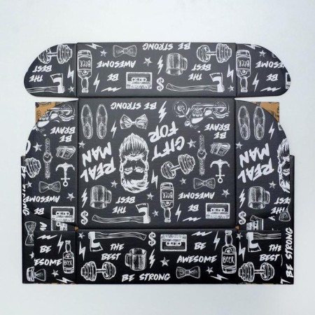 Gift double -sided folding, packaging, “brutal man”, 27 x 21 x 9 cm-6