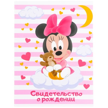 Folder for birth certificate, 1 file 21x30 cm, Minnie Mouse-1