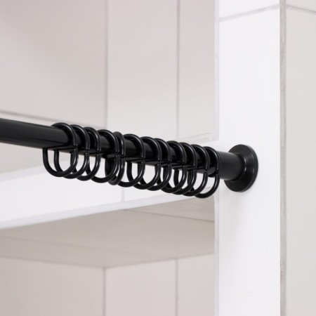 Bathroom cornice, telescopic 120-220 cm, size 200 cm, black color-4