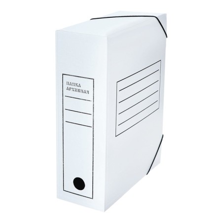 Archive folder on gum Calligrata, microhofrocard, 100 mm, white, up to 900 liters