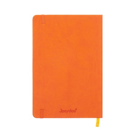 Leduced Diary A5, 140l, Cage, leatherette, elastic band, black cut, orange-12