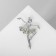 Brooch "Ballerina" Allonge, Rainbow color in silver