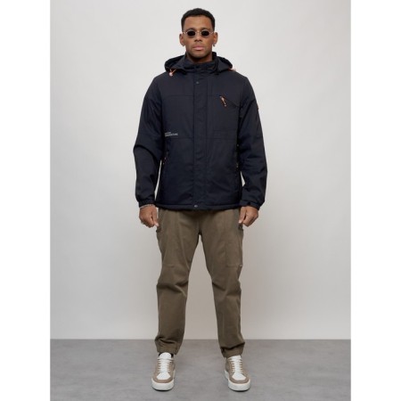 Sports male jacket, size 52, dark blue color-5