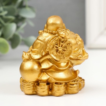 NECKE Polystone Gold "Happy Hothe" 6.5x5.5x7 cm-2