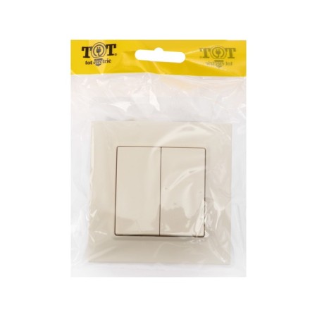 Tot Elegant switch, 10 a, 2 cl., Hidden, beige-4