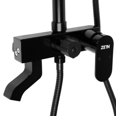 The shower system Zein Z3869, mixer, tropical and hand watering can, aluminum, black-11
