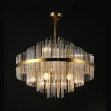 Crystal chandelier Gerhort G21140/9COP+CL, 9x60W, E14, 66x60x60 cm, bronze color