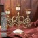 Brass Brass for 3 candles 16 cm pearl "rose in the heart"
