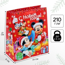 New Year. Gift package, 23x27x8 cm, packaging, Mickey Mouse