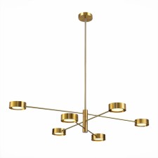 Ceiling lamp ST LUCE. SL6504.302.06. Vico. 6x5 W, LED, 3000K, 1365 LM, 120x120x100 cm, brass color